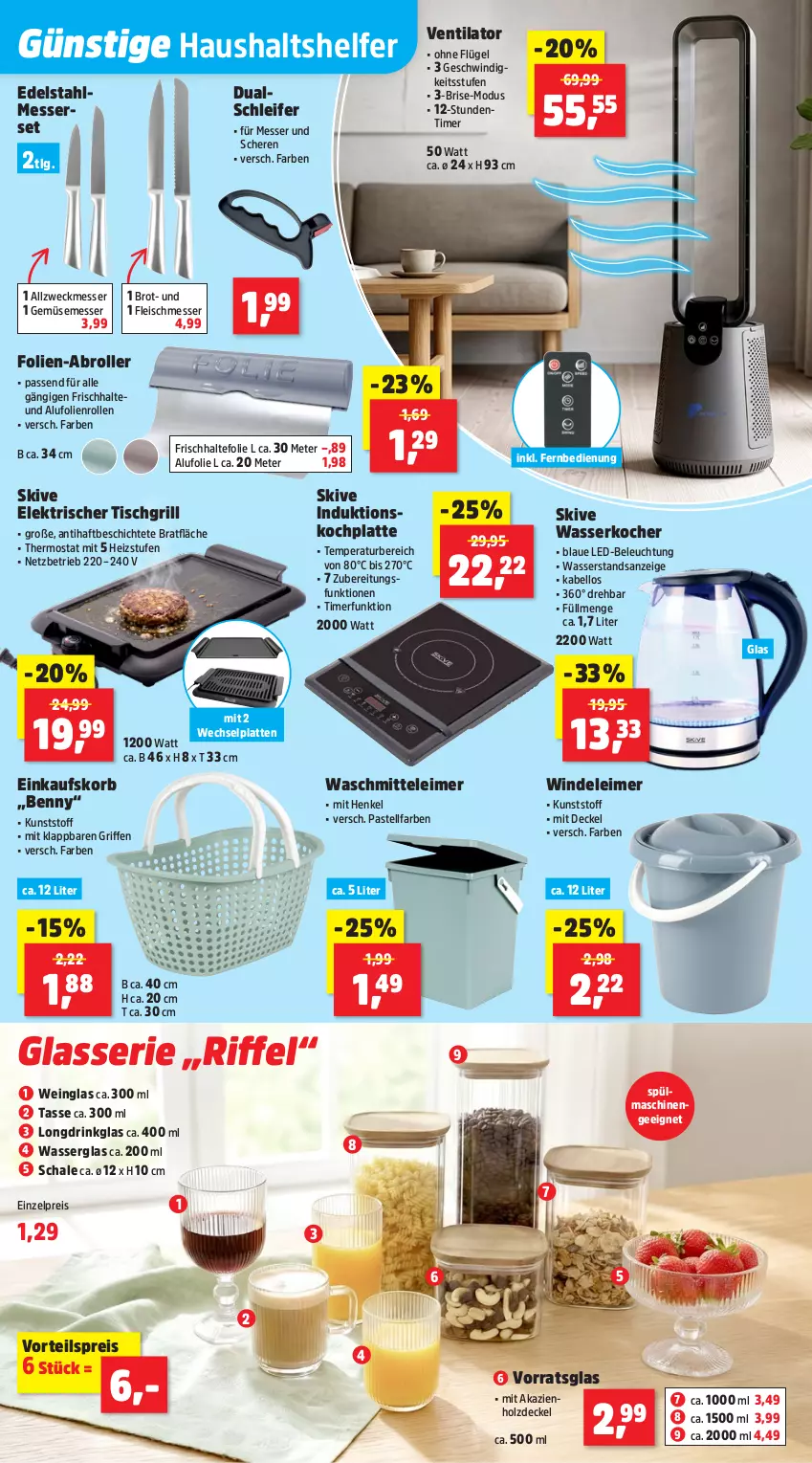 Aktueller Prospekt Thomas Philipps - von 08.06 bis 13.06.2026 - strona 16 - produkty: beleuchtung, brot, decke, Deckel, drink, edelstahl, edelstahlmesser, eimer, einkaufskorb, eis, fernbedienung, fleisch, frischhaltefolie, grill, henkel, Holz, HP, Kocher, korb, latte, led-beleuchtung, leimer, LG, messer, Messerset, passend für alle, reis, Roller, Schal, Schale, Schere, spülmaschinen, tasse, thermostat, Ti, timer, tisch, tischgrill, ventilator, vorteilspreis, waschmittel, wasser, wasserkocher, weck, wein