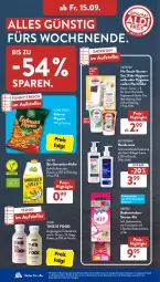 Gazetka promocyjna AldiSud - IN ZWEI WOCHEN - Gazetka - ważna od 16.09 do 16.09.2023 - strona 15 - produkty: apfel, banane, bio, Bodentücher, bodenwischer, creme, eis, elle, erdnuss, flasche, flippies, funny-frisch, gin, hafer, handcreme, honig, je 500-ml-flasche, LG, neutrogena, nuk, nuss, reis, Ria, sagrotan, Seife, swiffer, teller, Ti, tücher, ZTE