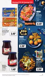 Gazetka promocyjna Lidl - Aktionsprospekt - Gazetka - ważna od 31.12 do 31.12.2022 - strona 17 - produkty: angebot, antipasti, asti, burger, cheddar, eis, hamburger, ketchup, lachs, pizza, Räucherlachs, reis, Ria, salz, schnitten, schott, senf, Tasche, Ti, tisch, ZTE