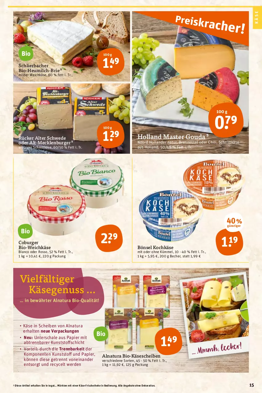 Aktueller Prospekt Tegut - Angebote der Woche - von 27.06 bis 02.07.2022 - strona 17 - produkty: angebot, angebote, Becher, bio, Bio-Käse, brie, burger, chili, dekoration, ente, erde, gouda, Heu, heumilch, Käse, käsescheiben, milch, natur, natura, nuss, papier, Schal, Schale, Schlierbacher, schnittkäse, Ti, weichkäse