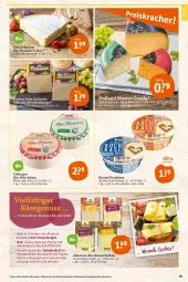 Gazetka promocyjna Tegut - Angebote der Woche - Gazetka - ważna od 02.07 do 02.07.2022 - strona 17 - produkty: angebot, angebote, Becher, bio, Bio-Käse, brie, burger, chili, dekoration, ente, erde, gouda, Heu, heumilch, Käse, käsescheiben, milch, natur, natura, nuss, papier, Schal, Schale, Schlierbacher, schnittkäse, Ti, weichkäse