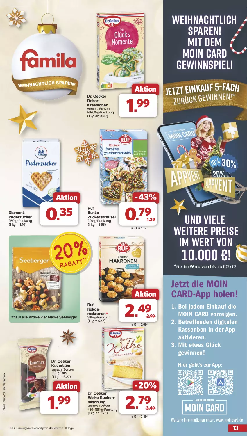 Aktueller Prospekt Famila - Prospekte - von 02.12 bis 07.12.2024 - strona 13 - produkty: Berger, Dr. Oetker, eis, gewinnspiel, kokos, krone, kuchen, reis, seeberger, Ti, ZTE, zucker