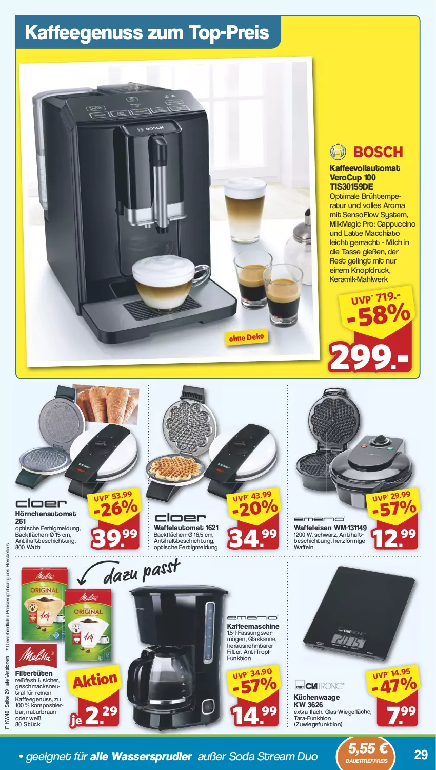 Aktueller Prospekt Famila - Prospekte - von 02.12 bis 07.12.2024 - strona 30 - produkty: ACC, auer, auto, braun, Cap, cappuccino, chia, cin, dauertiefpreis, eis, elle, gefu, hörnchen, kaffee, kaffeegenuss, kaffeemaschine, kaffeevollautomat, küche, Küchen, Küchenwaage, latte, latte macchiato, mac, macchiato, milch, natur, nuss, reis, Soda, Stier, tasse, teller, Ti, tiefpreis, tisch, top-preis, Tüte, Waage, Waffeleisen, waffeln, wasser, wassersprudler