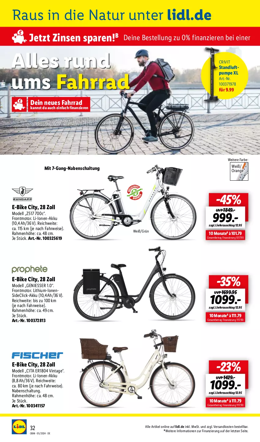 Aktueller Prospekt Lidl - Aktuelle Onlineshop-Highlights - von 01.05 bis 31.05.2024 - strona 32 - produkty: akku, crivit, dell, E-Bike, eis, Fahrrad, Mode, natur, ndk, orange, rwe, Schal, Ti, ZTE