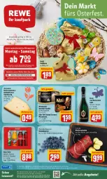 Gazetka promocyjna Rewe - REWE Ihr Kaufpark - Gazetka - ważna od 09.04 do 09.04.2022 - strona 1 - produkty: aktionspreis, angebot, angebote, beere, beeren, bourbon, bourbon vanille, caramel, coca-cola, cola, eis, elle, fürst von metternich, gouda, gouda jung, heidelbeere, heidelbeeren, Heu, lindt, mac, macadamia, Mett, metternich, mövenpick, nuii, reis, rind, rinder, Rinderroulade, rinderrouladen, rouladen, rum, saft, Schal, Schale, sekt, Ti, uhr, vanille