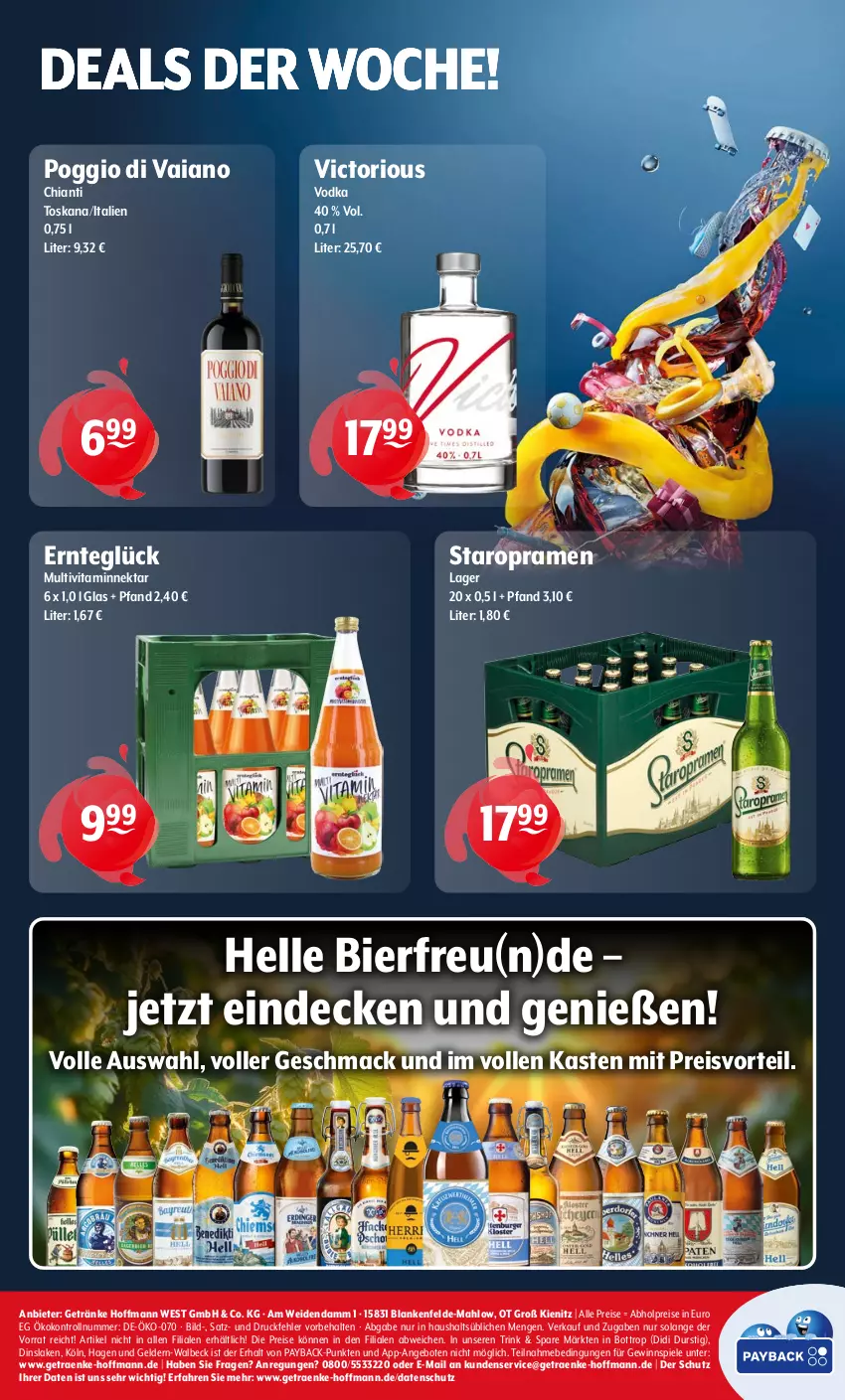 Aktueller Prospekt Getraenke Hoffmann - Prospekte - von 11.08 bis 16.08.2025 - strona 8 - produkty: abholpreise, angebot, angebote, bier, chia, chianti, decke, eis, elle, getränk, getränke, gewinnspiel, mac, Nektar, payback, preisvorteil, reis, Spiele, Staropramen, Ti, vita, vodka