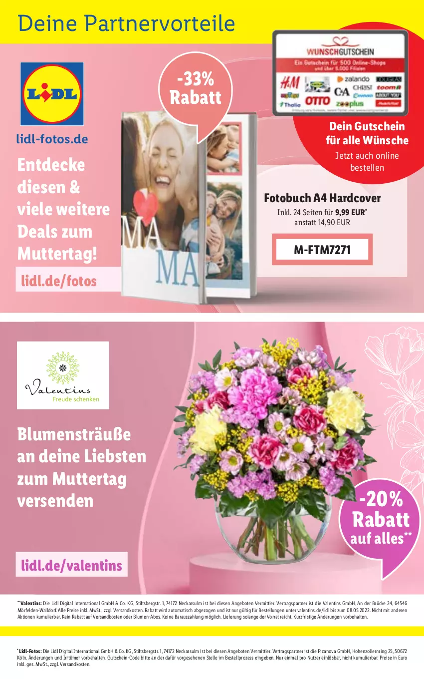 Aktueller Prospekt Lidl - Aktionsprospekt - von 25.04 bis 30.04.2022 - strona 56 - produkty: angebot, angebote, auto, blume, blumen, buch, decke, eis, elle, Fotobuch, gutschein, ndk, reis, ring, Ti, tisch