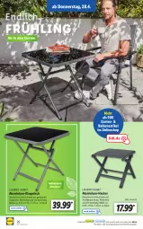 Gazetka promocyjna Lidl - Aktionsprospekt - Gazetka - ważna od 30.04 do 30.04.2022 - strona 26 - produkty: Garten, glasplatte, hocker, klapptisch, latte, möbel, ndk, Schal, Schale, Ti, tisch