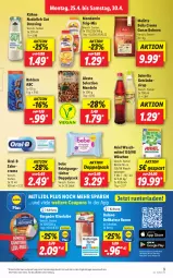 Gazetka promocyjna Lidl - Aktionsprospekt - Gazetka - ważna od 30.04 do 30.04.2022 - strona 9 - produkty: alesto, angebot, ariel, ariel waschmittel, bacon, bahlsen, Bebe, bella crema, bergader, bohne, bohnen, coupon, coupons, creme, dressing, dulano, eis, getränk, getränke, getränkesirup, Käse, Kühne, mandel, mandeln, melitta, mondamin, oral-b, Reinigung, reinigungstücher, reis, sirup, Ti, tücher, vita, waschmittel, zahncreme, ZTE