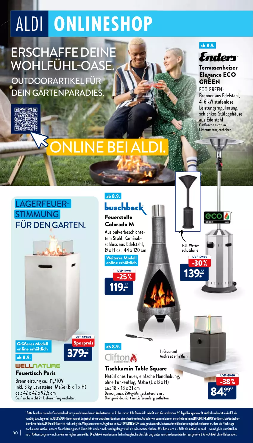 Aktueller Prospekt Aldi Nord - Aldi-Vorschau - von 05.09 bis 10.09.2022 - strona 30 - produkty: aldi, alle artikel ohne dekoration, angebot, angebote, auer, Bau, dekoration, dell, edelstahl, eis, elle, erde, flasche, Garten, gin, Kamin, Mode, ndk, reis, rum, rwe, schutzhülle, Ti, tisch, uhr