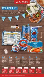 Gazetka promocyjna Aldi Nord - Aldi-Vorschau - Gazetka - ważna od 10.09 do 10.09.2022 - strona 26 - produkty: Alpenhain, beutel, bier, burger, decke, elle, gin, Käse, Kugel, nuss, obazda, regensburger, saft, senf, Spezi, teller, Ti, tisch, Weißwurst, wurst, würstchen, ZTE