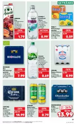 Gazetka promocyjna Kaufland - Prospekt - Gazetka - ważna od 24.07 do 24.07.2024 - strona 23 - produkty: alkohol, Alwa, amecke, angebot, angebote, bier, bio, bionade, cassis, corona, corona extra, eis, elle, erfrischungsgetränk, frucht, fruchtsaft, fruchtsaftgetränk, getränk, getränke, gösser, Hohes C, mac, mineralwasser, minze, natur, natürliches mineralwasser, Peroni, radler, reis, rel, saft, Spezi, tee, Ti, vita, Vitamine, volvic, wasser, zitrone, zitronen, zitronensaft, ZTE