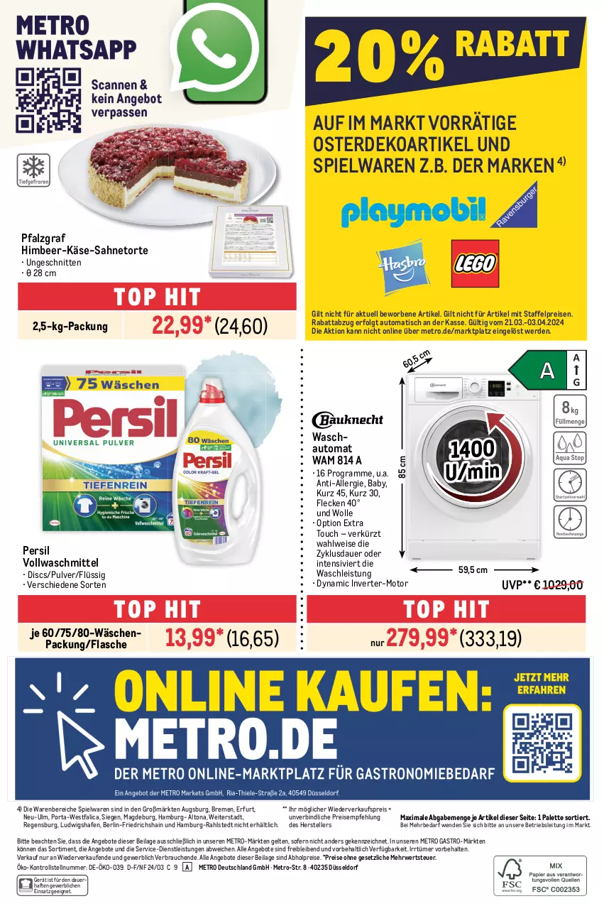 Aktueller Prospekt Metro - Food-NonFood - von 21.03 bis 03.04.2024 - strona 36 - produkty: abholpreise, angebot, angebote, auer, auto, eis, elle, erde, flasche, himbeer, ilag, Käse, LG, Metro, metro gastro, Palette, persil, Rauch, reis, rwe, sahne, schnitten, spielwaren, teller, Ti, tisch, torte, vollwaschmittel, waschmittel, wolle