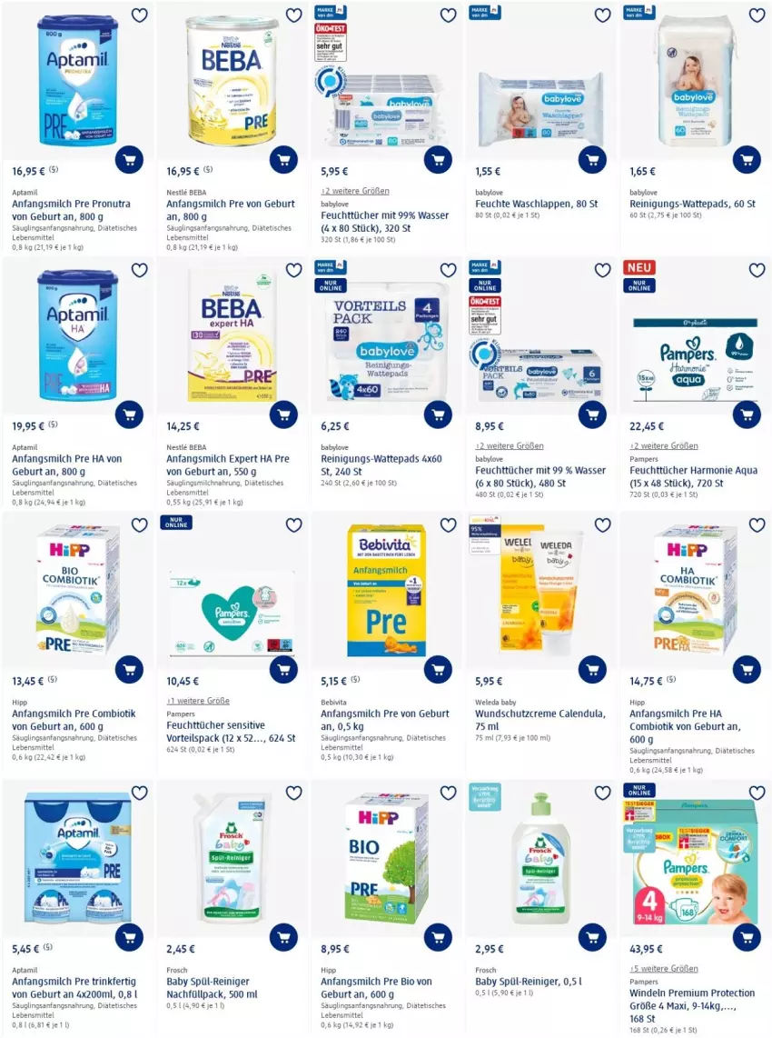 Aktueller Prospekt Dm Drogerie - Prospekte - von 12.05 bis 18.05.2022 - strona 8 - produkty: aqua, Baby Wundschutzcreme, Babylove, Beba, bebivita, bio, Calendula, creme, feuchttücher, Frosch, hipp, lebensmittel, milch, pampers, reiniger, Reinigung, rum, Schutzcreme, Ti, tisch, tücher, vita, waschlappen, wasser, wattepads, weleda, windeln