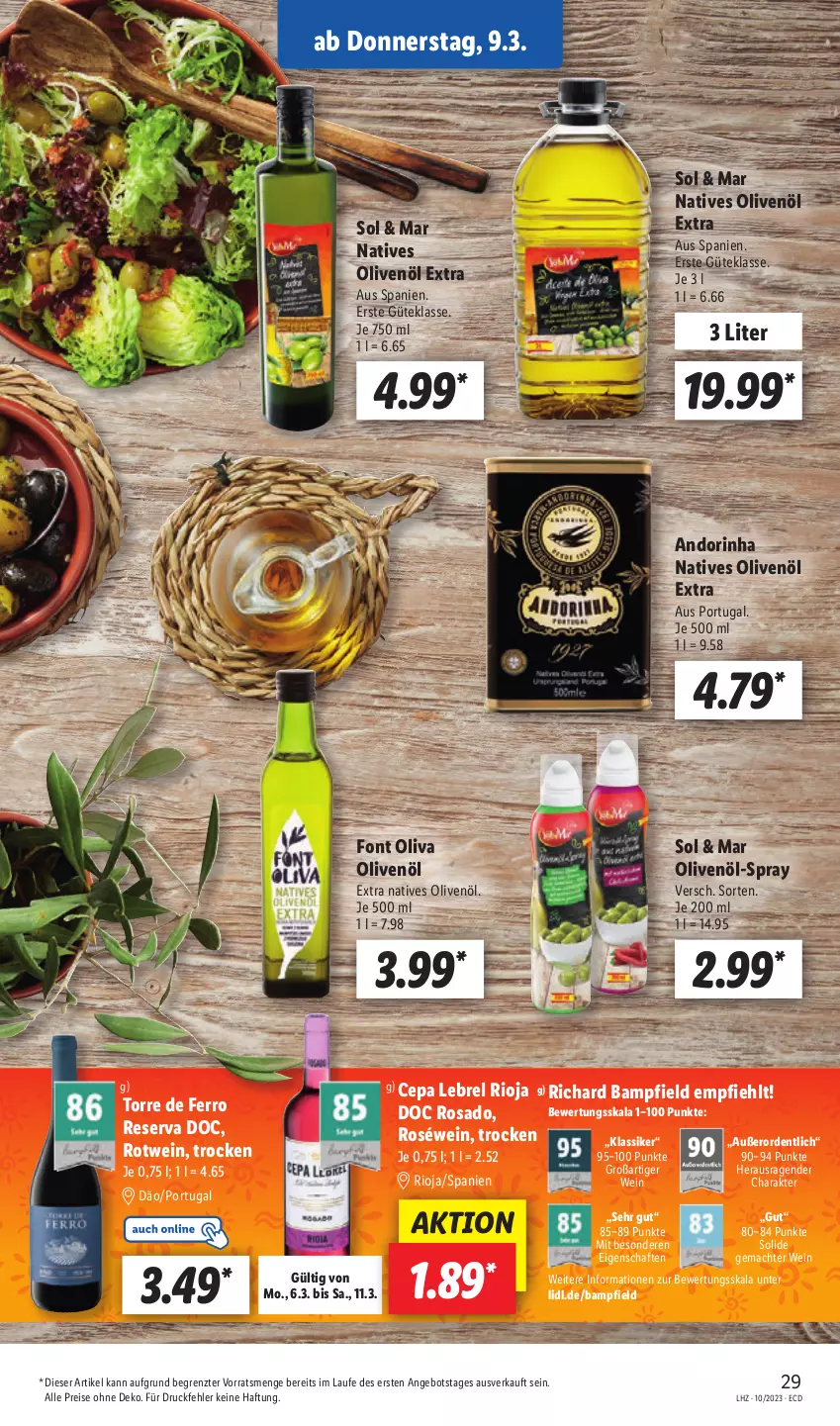 Aktueller Prospekt Lidl - Aktionsprospekt - von 06.03 bis 11.03.2023 - strona 31 - produkty: angebot, eis, mac, natives olivenöl, olive, oliven, olivenöl, olivenöl extra, reis, rel, rioja, roséwein, rotwein, Ti, wein, ZTE