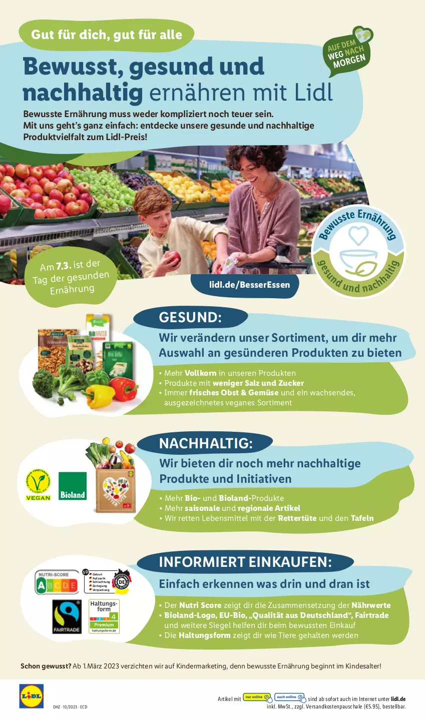 Aktueller Prospekt Lidl - Aktionsprospekt - von 06.03 bis 11.03.2023 - strona 54 - produkty: bio, bioland, decke, eis, erde, gin, Kinder, korn, lebensmittel, ndk, obst, reis, rwe, salz, Schal, Schale, Ti, Tiere, Tüte, zucker