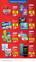 Gazetka promocyjna Lidl - Aktionsprospekt - Gazetka - ważna od 11.03 do 11.03.2023 - strona 43 - produkty: angebot, drink, duplo, eis, elle, energy drink, Kinder, kinder riegel, mikrowelle, monster, Monster Energy, oreo, popcorn, reis, riegel, ritter, ritter sport, Sport, teller, Ti, Tüte, ZTE