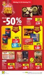 Gazetka promocyjna Lidl - Aktionsprospekt - Gazetka - ważna od 11.03 do 11.03.2023 - strona 8 - produkty: alesto, angebot, barilla, bohne, bohnen, caffè crema, coupon, dulano, eis, espresso, Käse, langnese, leberkäs, leberkäse, magnum, mandel, mandeln, natur, ndk, nestlé, pasta, Pasta Sauce, reis, sauce, Schal, Schale, Ti