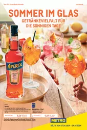 Gazetka promocyjna Metro - Summer Drinks - Gazetka - ważna od 24.07 do 24.07.2024 - strona 1 - produkty: aperitif, aperol, flasche, getränk, getränke, Gläser, kräuter, kräutern, Metro, orange, orangen, Palette, spülmaschinen, Ti, wein, Weingläser