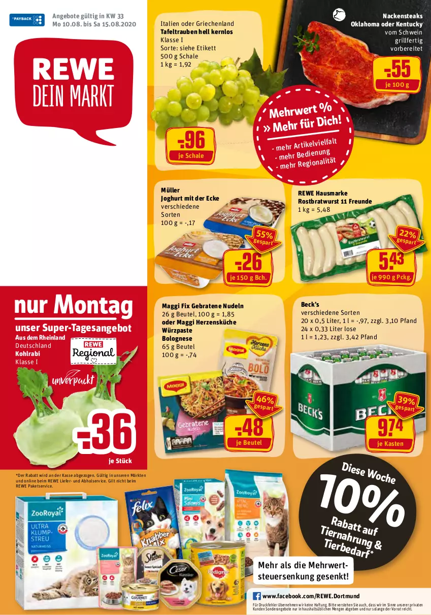 Aktueller Prospekt Rewe - Diese Woche im Angebot! - von 10.08 bis 15.08.2020 - strona 1