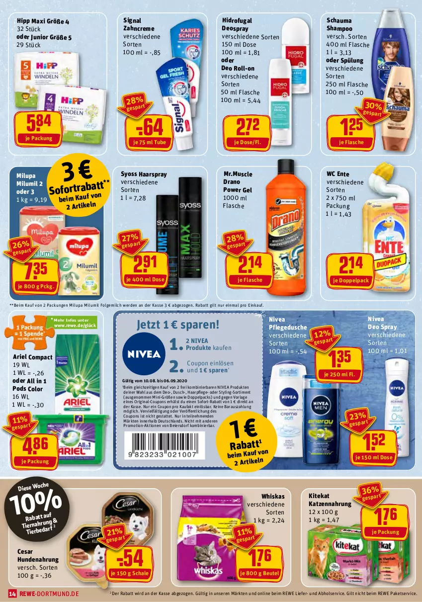 Aktueller Prospekt Rewe - Diese Woche im Angebot! - von 10.08 bis 15.08.2020 - strona 14