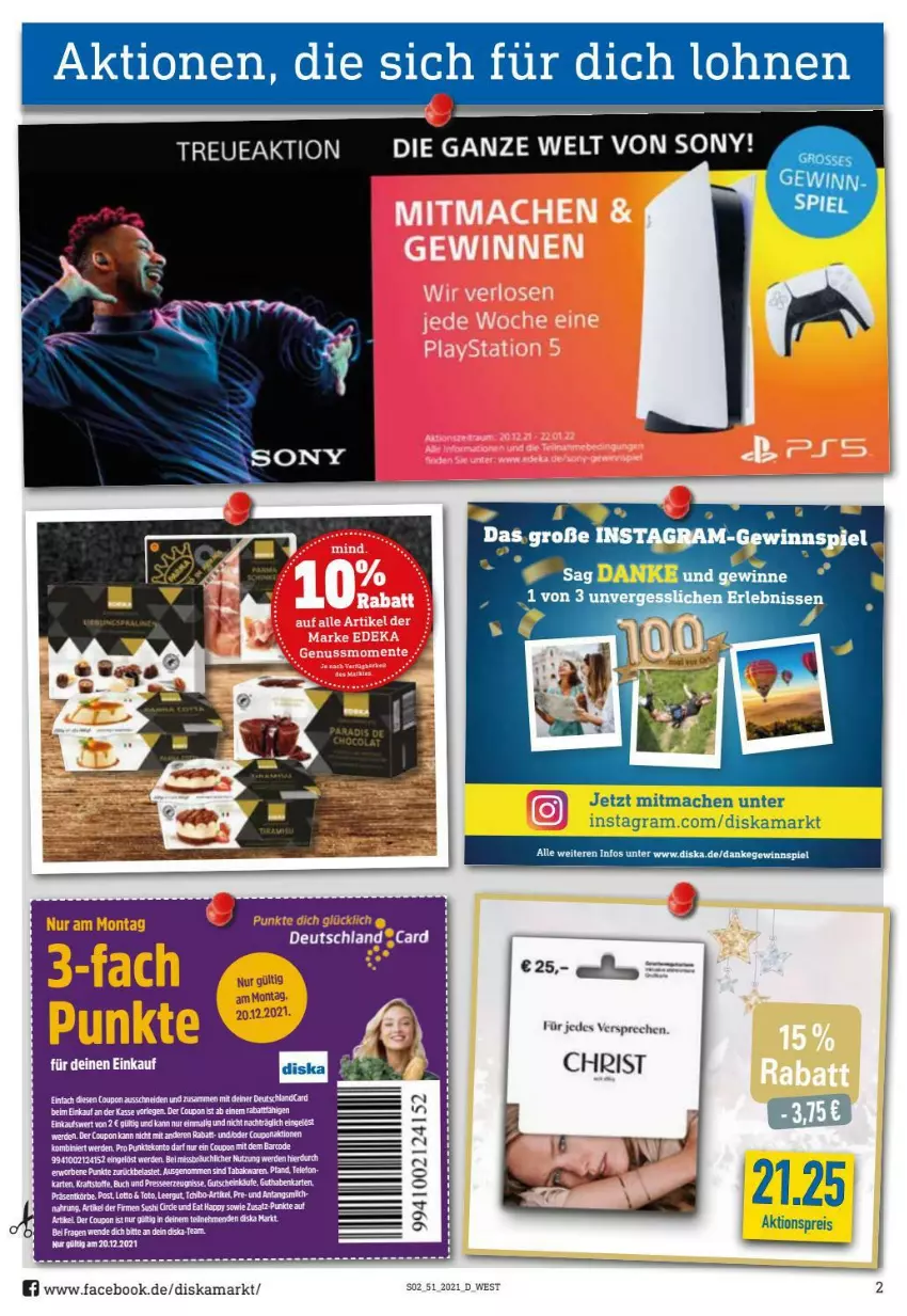 Aktueller Prospekt Diska - Prospekte - von 20.12 bis 24.12.2021 - strona 2 - produkty: aktionspreis, coupon, eis, erde, gewinnspiel, LG, mac, reis, sony, Sushi, Ti