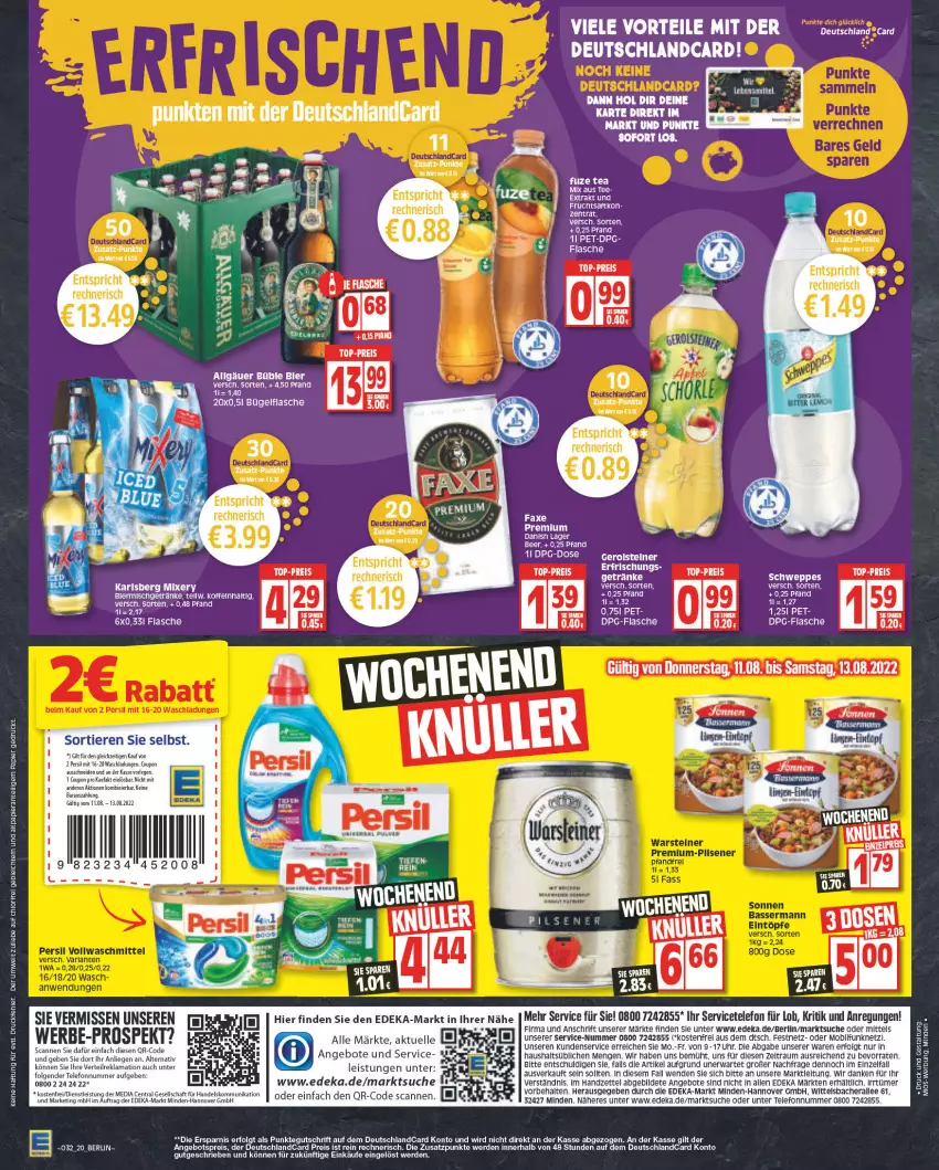 Aktueller Prospekt Edeka - Angebote der Woche - von 08.08 bis 13.08.2022 - strona 20 - produkty: angebot, angebote, angebotspreis, bügel, bügelflasche, coupon, deka, deutschlandcard, eis, erde, flasche, LG, papier, persil, reis, rel, telefon, Ti, Tiere, top-preis, uhr