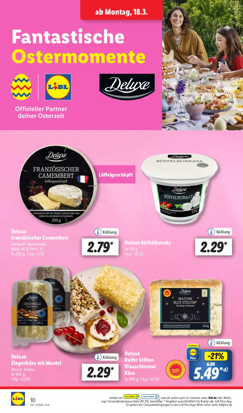 Aktueller Prospekt Lidl - Aktionsprospekt - von 18.03 bis 23.03.2024 - strona 14 - produkty: angebot, asti, Burrata, camembert, coupon, ente, fanta, Käse, Löffel, Mantel, ndk, Schal, Schale, Ti, tisch, ziegenkäse