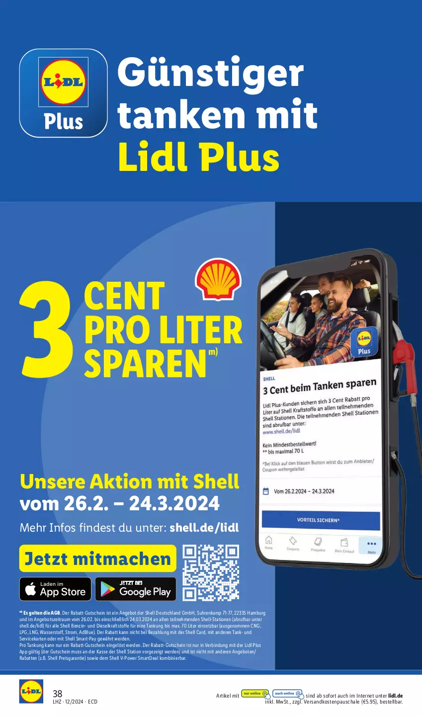 Aktueller Prospekt Lidl - Aktionsprospekt - von 18.03 bis 23.03.2024 - strona 50 - produkty: adblue, angebot, angebote, Diesel, eis, erde, gutschein, kraft, mac, ndk, reis, Schal, Schale, Ti, uhr, wasser, ZTE