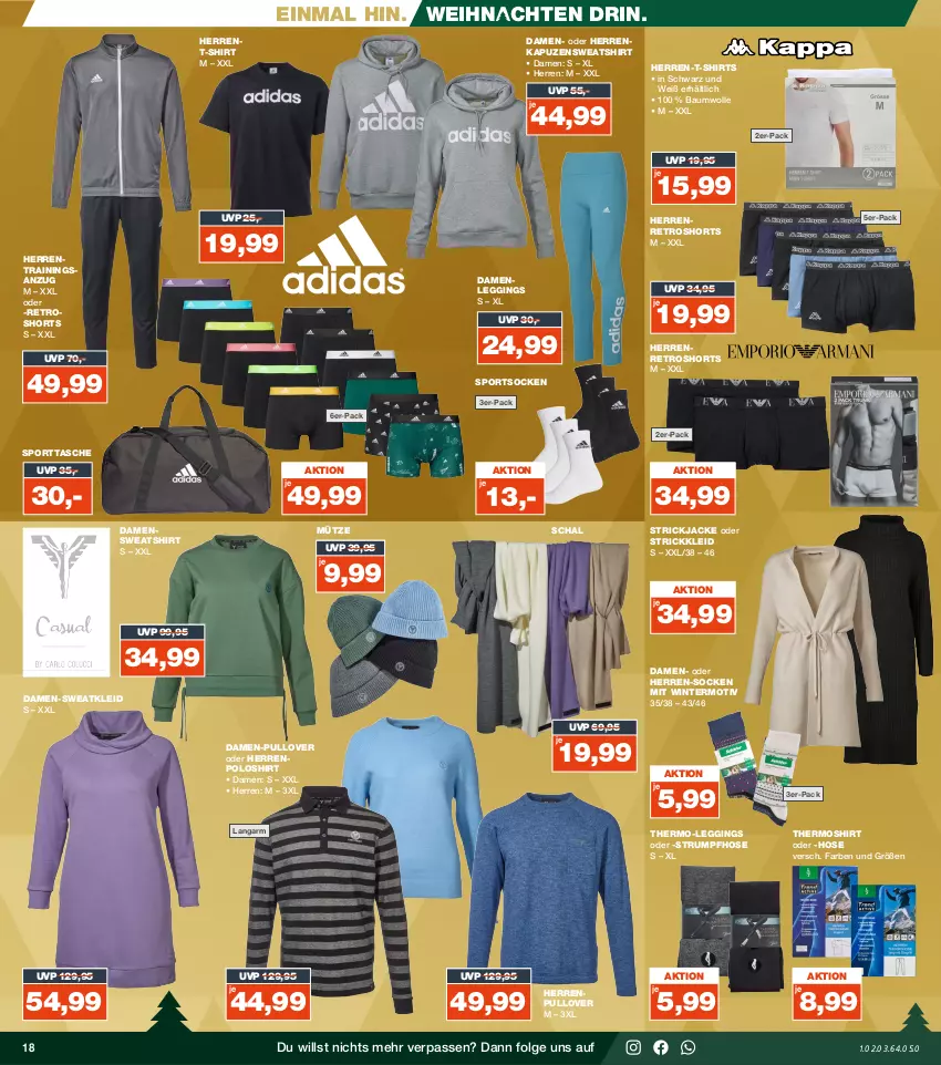 Aktueller Prospekt Real - von 18.12 bis 23.12.2023 - strona 18 - produkty: Anzug, Bau, baumwolle, gin, herren-socken, herren-t-shirt, hose, Jacke, Kapuzensweatshirt, kleid, leggings, LG, Mütze, poloshirt, Pullover, retroshorts, rum, Schal, shirt, shirts, shorts, socken, Sport, sportsocken, sporttasche, Strickjacke, Strickkleid, Strumpfhose, Sweatkleid, Sweatshirt, T-Shirt, Tasche, Thermoshirt, Ti, trainingsanzug, weihnachten, wolle