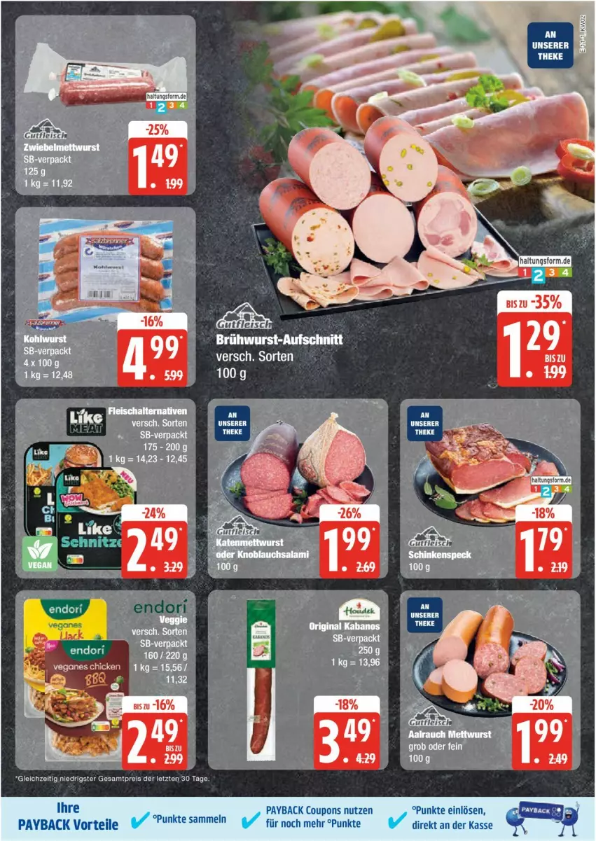 Aktueller Prospekt Edeka - Prospekte - von 06.01 bis 11.01.2025 - strona 11 - produkty: aufschnitt, Brühwurst, coupon, coupons, eis, fleisch, Fleischalternative, payback, reis, Schal, Ti, wurst, ZTE