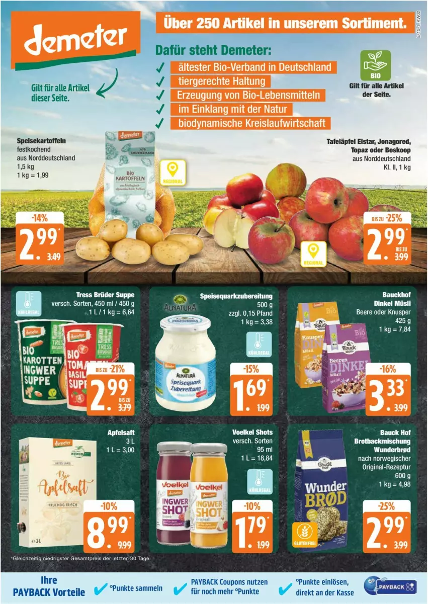 Aktueller Prospekt Edeka - Prospekte - von 06.01 bis 11.01.2025 - strona 15 - produkty: backmischung, Bau, beere, brot, brut, coupon, coupons, eis, gin, jonagored, kartoffel, kartoffeln, payback, quark, reis, rezept, rwe, speisekartoffeln, speisequark, suppe, tafeläpfel, Ti, ZTE