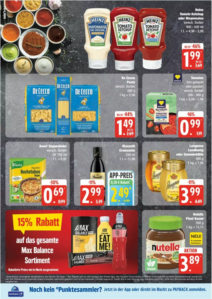 Aktueller Prospekt Edeka - Prospekte - von 06.01 bis 11.01.2025 - strona 18 - produkty: buch, coupon, deka, eis, ketchup, mayonnaise, payback, reis, tesa, Ti, tomato ketchup, Yo, ZTE