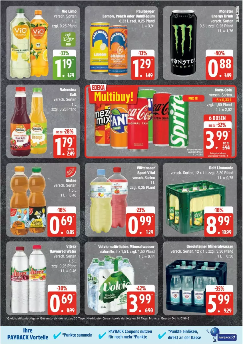 Aktueller Prospekt Edeka - Prospekte - von 06.01 bis 11.01.2025 - strona 23 - produkty: coupon, coupons, drink, eis, energy drink, LG, monster, Monster Energy, payback, reis, Ti, ZTE