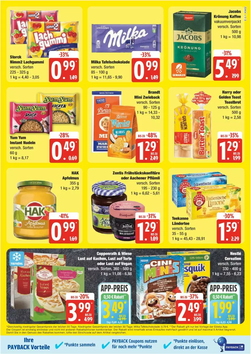 Aktueller Prospekt Edeka - Prospekte - von 06.01 bis 11.01.2025 - strona 5 - produkty: brandt, coupon, deka, eis, lachgummi, milka, nimm2, nuss, reis, schoko, schokolade, tafelschokolade, Ti, ZTE