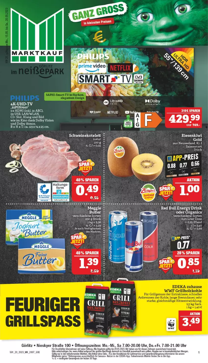 Aktueller Prospekt Marktkauf - Prospekt - von 14.05 bis 20.05.2023 - strona 1 - produkty: aktionspreis, angebot, angebote, Bau, butter, deka, eis, Elan, HDMI, kotelett, lieferservice, natur, nuss, Philips, reis, schwein, schweine, schweinekotelett, Ti, uhd, UHD-TV, uhr, usb, wein, weine, ZTE