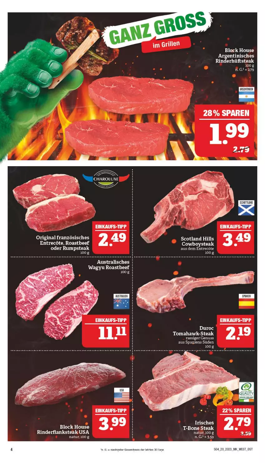 Aktueller Prospekt Marktkauf - Prospekt - von 14.05 bis 20.05.2023 - strona 4 - produkty: aust, beef, eis, gin, natur, nuss, oder rumpsteak, reis, Ria, roastbeef, rum, rumpsteak, schott, steak, Ti, ZTE