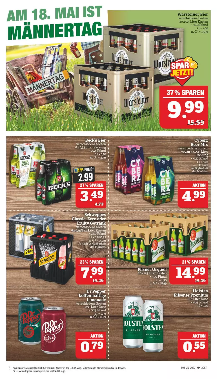 Aktueller Prospekt Marktkauf - Prospekt - von 14.05 bis 20.05.2023 - strona 8 - produkty: aktionspreis, beck's, bier, deka, eis, getränk, holsten, limo, limonade, nuss, pils, pilsener, reis, rel, tee, Ti, ZTE