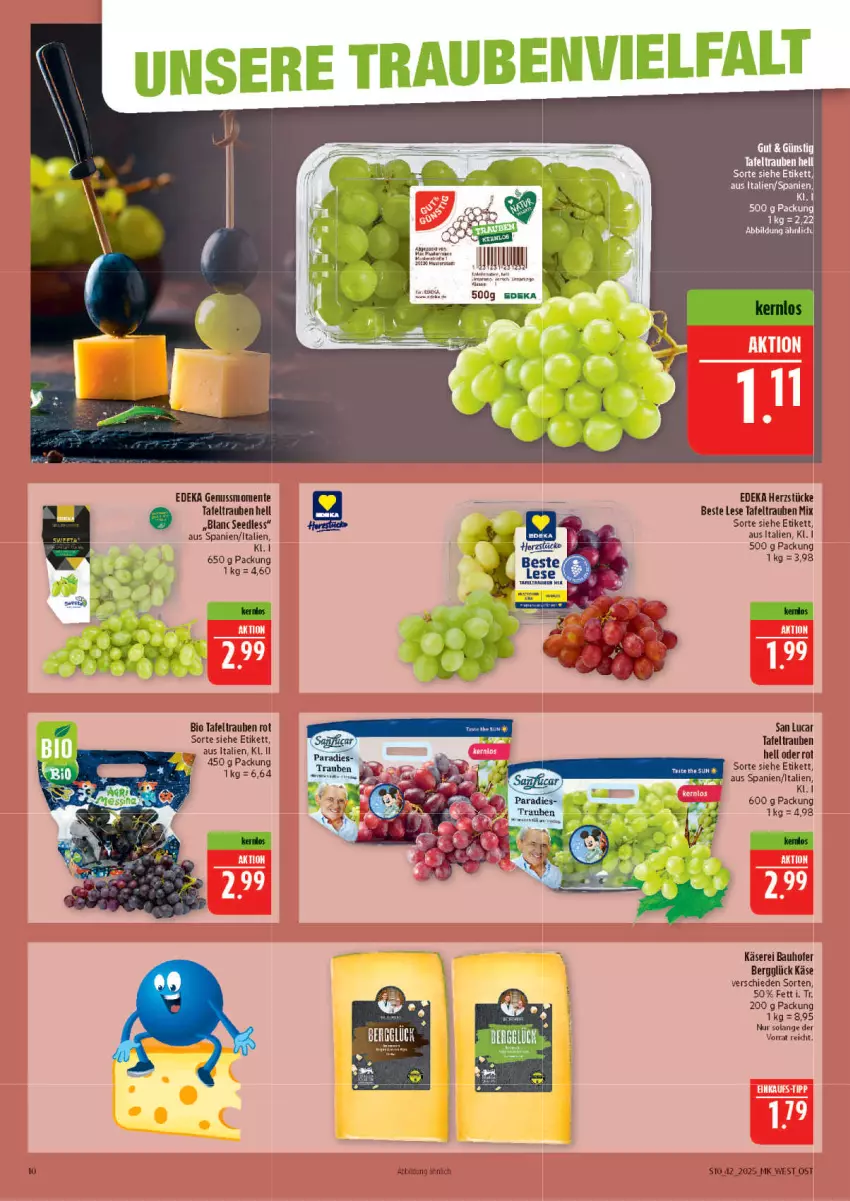 Aktueller Prospekt Marktkauf - Prospekt - von 12.10 bis 18.10.2025 - strona 10 - produkty: Bau, bio, deka, ente, Käse, nuss, tafeltrauben, Ti, trauben