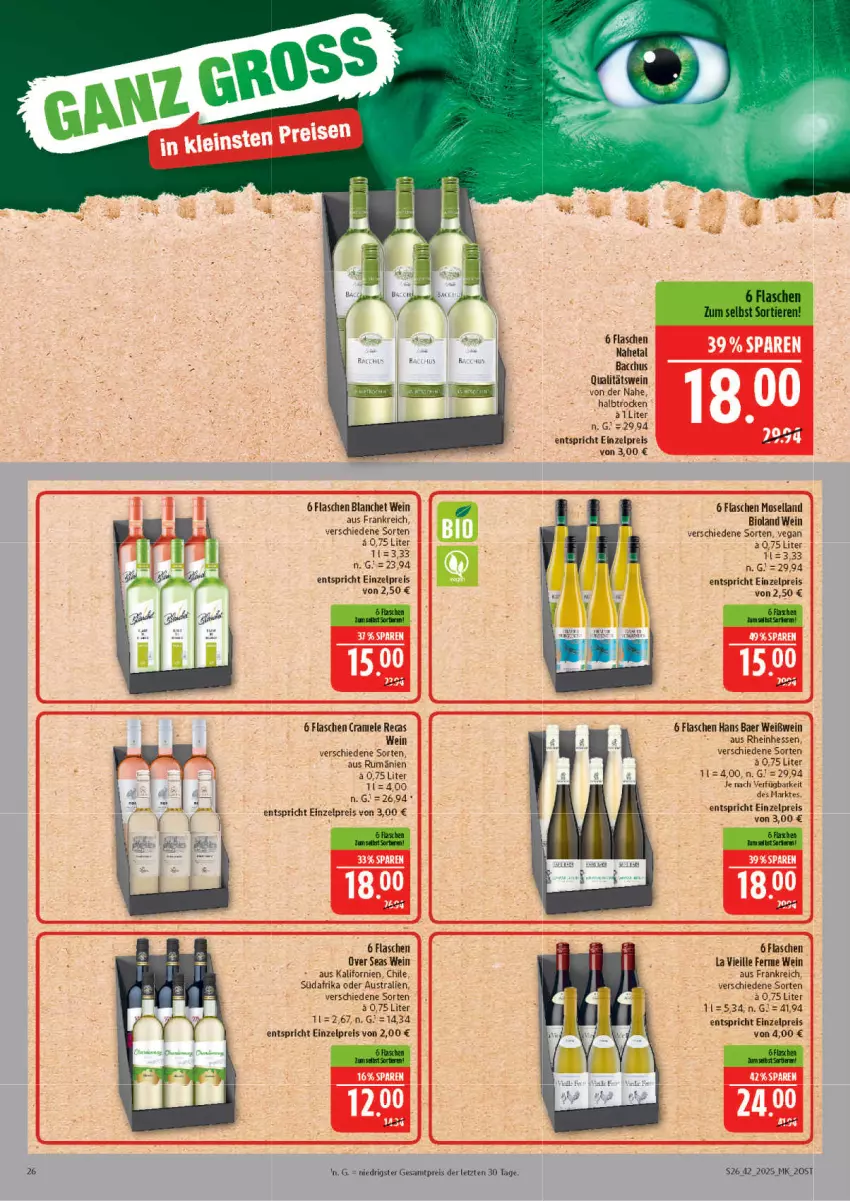 Aktueller Prospekt Marktkauf - Prospekt - von 12.10 bis 18.10.2025 - strona 26 - produkty: ACC, aust, bio, bioland, eis, flasche, moselland, qualitätswein, reis, rum, wein, Weißwein, ZTE