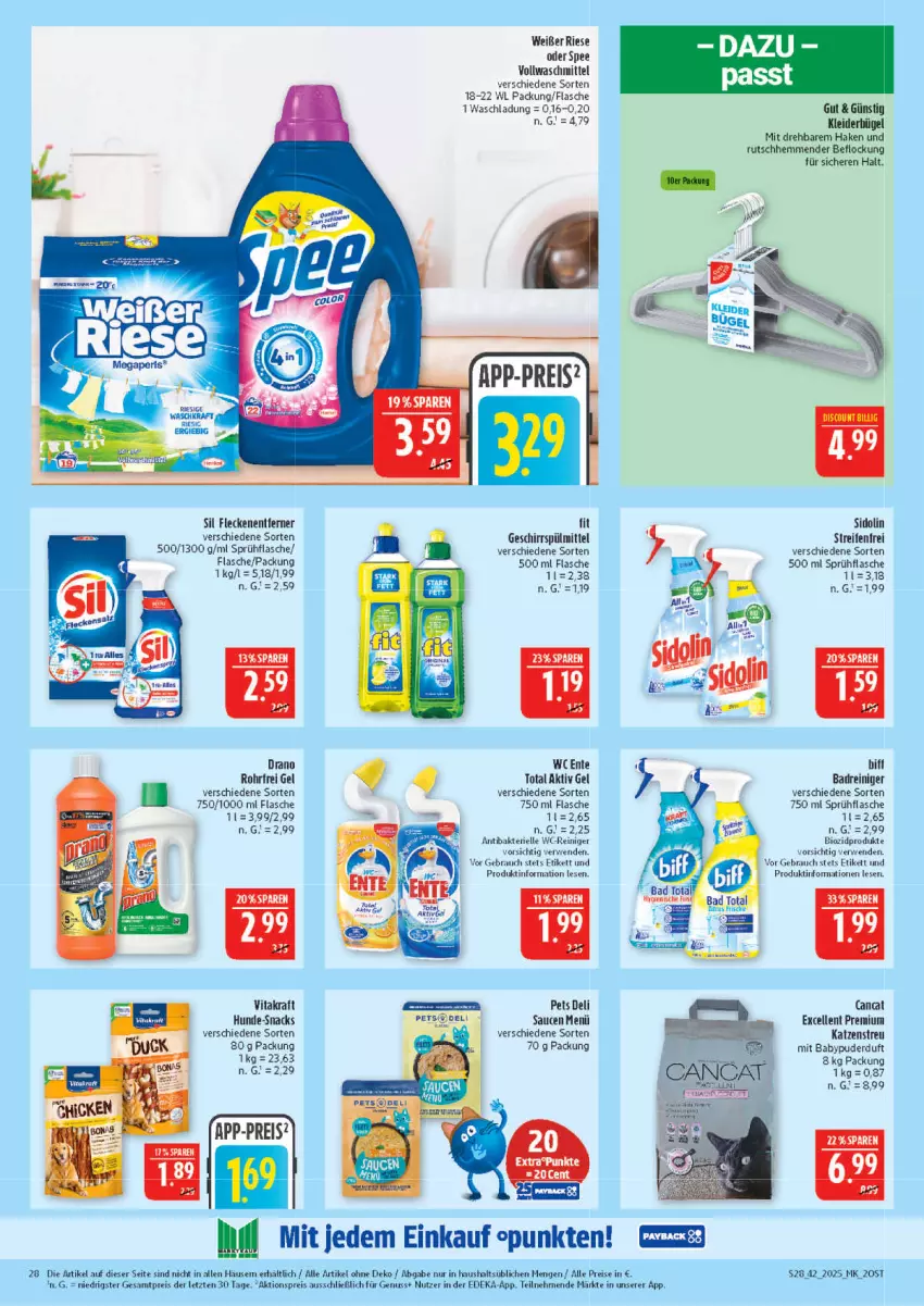 Aktueller Prospekt Marktkauf - Prospekt - von 12.10 bis 18.10.2025 - strona 28 - produkty: aktionspreis, aktiv gel, Babypuder, Bad, biff, bio, biozidprodukte, bügel, deka, eis, elle, ente, flasche, Fleckenentferner, geschirr, geschirrspülmittel, Katzenstreu, kleid, kleider, kleiderbügel, kraft, nuss, Rauch, reifen, reiniger, reis, rwe, sauce, saucen, sidolin, snack, snacks, sprühflasche, spülmittel, Ti, vita, vitakraft, vollwaschmittel, waschmittel, wc ente, wc-reiniger, ZTE