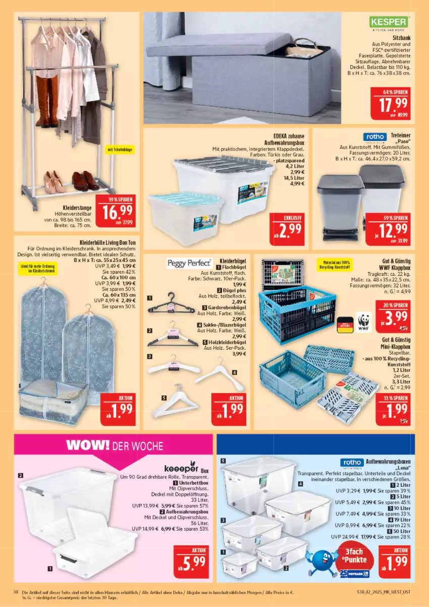 Aktueller Prospekt Marktkauf - Prospekt - von 12.10 bis 18.10.2025 - strona 38 - produkty: aufbewahrungsbox, axe, Bank, bett, Blazer, Brei, bügel, Clin, decke, Deckel, deka, eis, Garderobe, Holz, kleid, kleider, kleiderbügel, kleiderschrank, kraft, latte, reis, Ria, rwe, Sakko, Schrank, Sitzauflage, sitzbank, Ti, tisch, ZTE