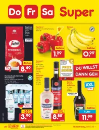 Gazetka promocyjna Netto Marken-Discount - Filial-Angebote - Gazetka - ważna od 10.12 do 10.12.2022 - strona 30 - produkty: Alwa, amaro, angebot, baileys, banane, bananen, bestpreis, bohne, bohnen, eis, elle, flasche, gin, glasflasche, intermezzo, irish cream, kaffee, kaffeebohnen, kräuter, kräuterlikör, likör, mineralwasser, natur, natürliches mineralwasser, ndk, paprika, paprika rot, rama, ramazzott, ramazzotti, reis, rel, rheinfels quelle, Segafredo, Ti, wasser, zott