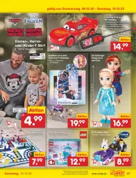 Gazetka promocyjna Netto Marken-Discount - Filial-Angebote - Gazetka - ważna od 10.12 do 10.12.2022 - strona 39 - produkty: angebot, Anhänger, auto, Bau, eis, Eiskönigin, gin, Kinder, Kinder-T-Shirt, McQueen, Puppe, reis, shirt, Spiele, spielzeug, T-Shirt, Ti, ZTE