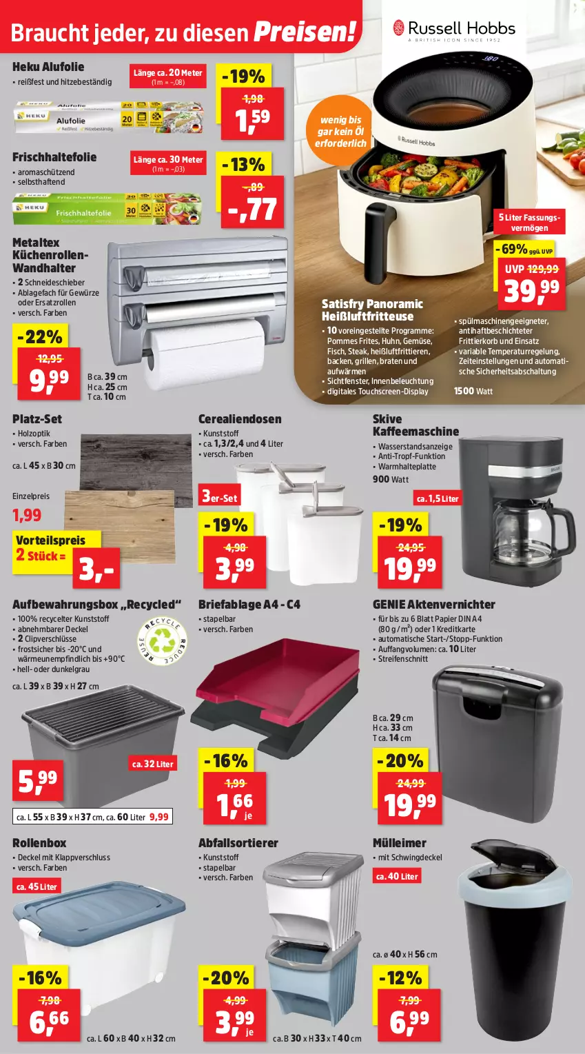 Aktueller Prospekt Thomas Philipps - von 12.01 bis 17.01.2026 - strona 4 - produkty: Aktenvernichter, aufbewahrungsbox, auto, beleuchtung, braten, brie, cerealien, decke, Deckel, din a4, eimer, eis, fenster, fisch, frischhaltefolie, fritteuse, Frittierkorb, gewürz, grill, Heißluftfritteuse, Holz, kaffee, kaffeemaschine, korb, küche, Küchen, küchenrolle, küchenrollen, latte, leimer, LG, metaltex, papier, pommes, Pommes Frites, Rauch, reifen, reis, Ria, Rollenbox, Schal, Schütze, spülmaschinen, steak, Ti, Tiere, tisch, touchscreen, vorteilspreis, wasser