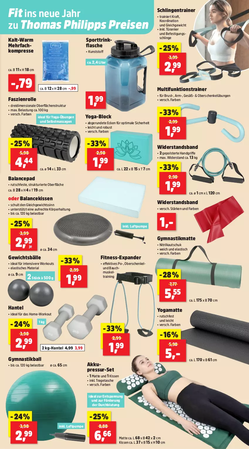 Aktueller Prospekt Thomas Philipps - von 12.01 bis 17.01.2026 - strona 5 - produkty: akku, asti, ball, Bau, eis, flasche, henkel, kissen, kraft, reis, Ria, schenkel, Sport, Tasche, Ti, tisch, tragetasche, trinkflasche, Yo