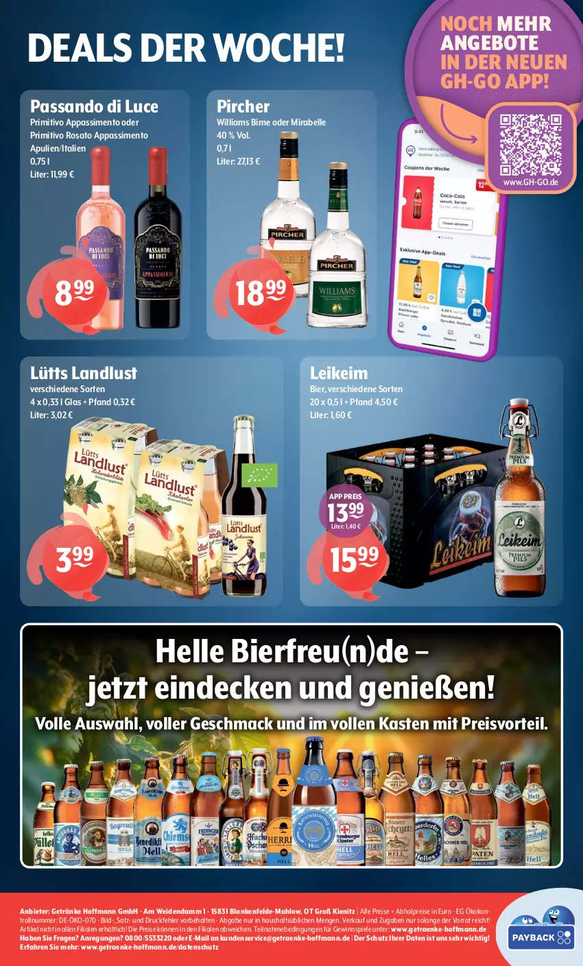 Aktueller Prospekt Getraenke Hoffmann - Prospekte - von 03.11 bis 08.11.2025 - strona 8 - produkty: abholpreise, angebot, angebote, bier, decke, eis, elle, getränk, getränke, gewinnspiel, mac, pircher, preisvorteil, primitivo, reis, rosato, sim, Spiele, Ti, Williams Birne