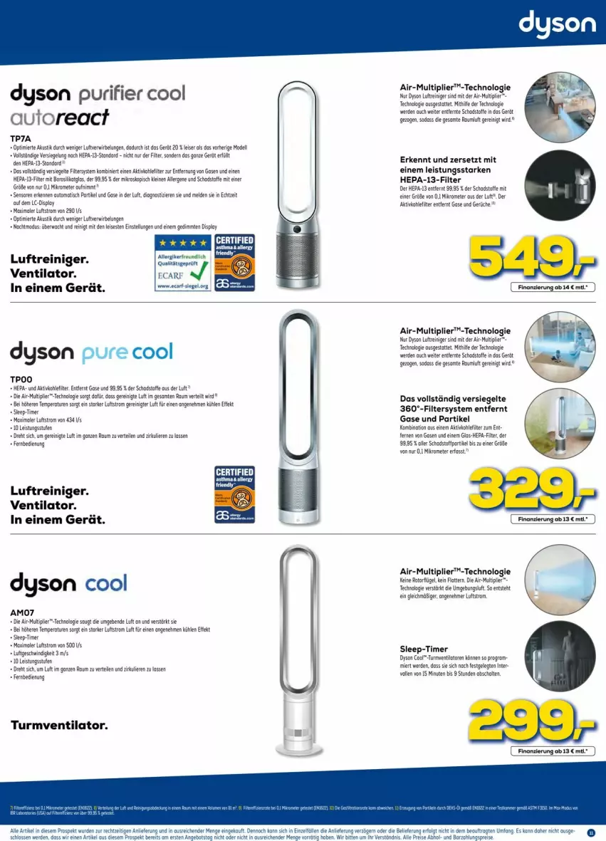 Aktueller Prospekt Euronics - Prospekte - von 31.08 bis 07.09.2022 - strona 11 - produkty: angebot, auto, Dyson, eis, erde, fernbedienung, Luftreiniger, reiniger, reis, Schal, Soda, Ti, timer, Tipi, tisch, turmventilator, ventilator, wein, weine