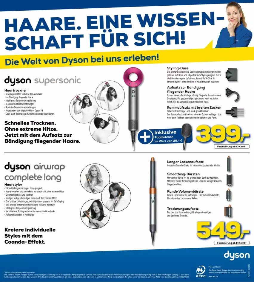 Aktueller Prospekt Euronics - Prospekte - von 31.08 bis 07.09.2022 - strona 12 - produkty: Airwrap, Brei, bürste, bürsten, Dyson, Dyson Airwrap, eier, elle, ente, haartrockner, Intel, latte, Liege, rwe, Trockner, WICK, wrap