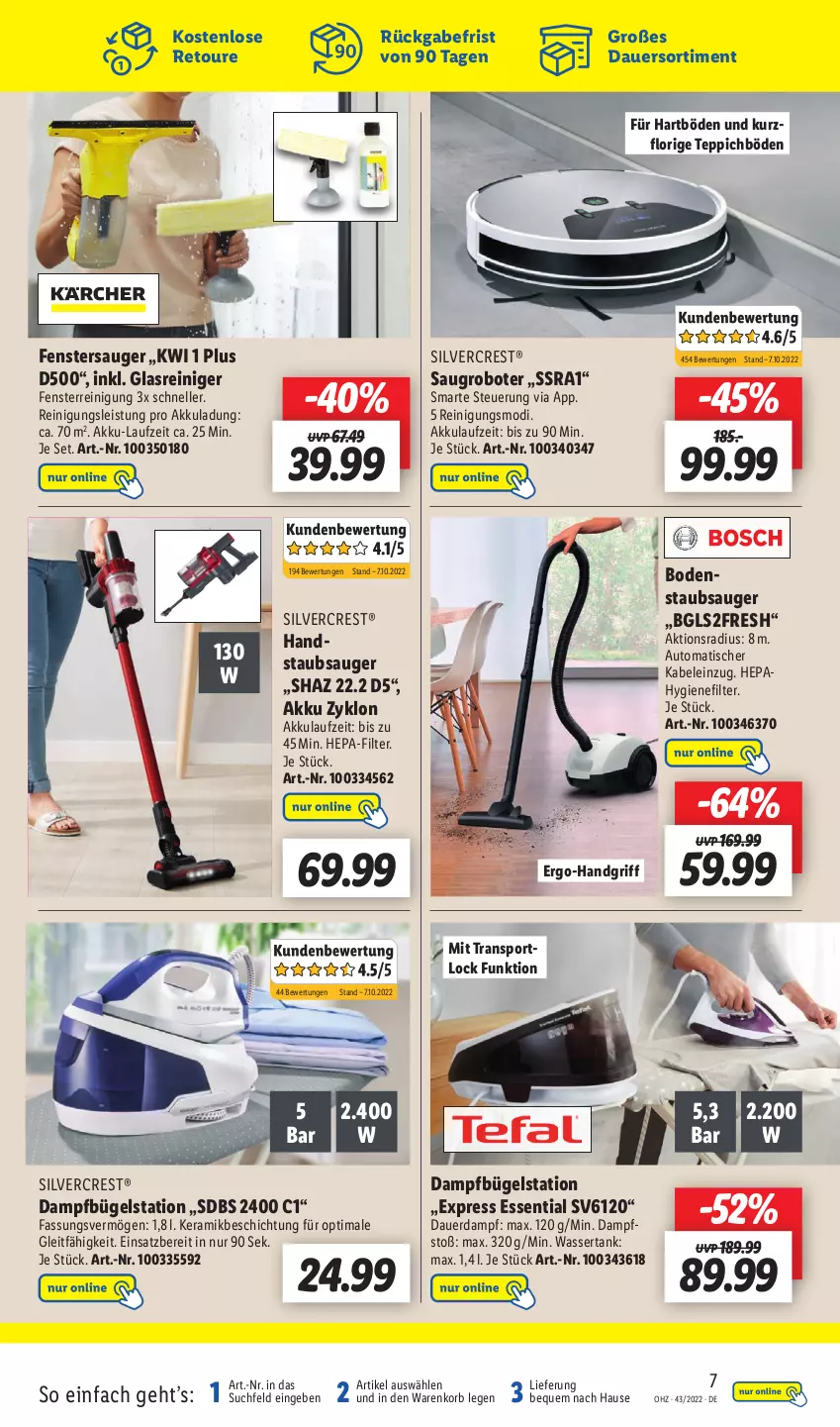 Aktueller Prospekt Lidl - Wochen-Highlights im Onlineshop - von 24.10 bis 30.10.2022 - strona 9 - produkty: akku, auer, auto, bodenstaubsauger, bügel, Bügelstation, dampfbügelstation, eis, elle, fenster, fenstersauger, Glasreiniger, handstaubsauger, hygienefilter, korb, reiniger, Reinigung, Saugroboter, silvercrest, Sport, staubsauger, teppich, Ti, tisch, wasser, wassertank